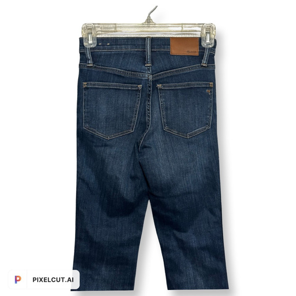 Madewell Womens 10" High Rise Skinny Jeans Blue Stretch Whiskered Denim 23 New - Picture 5 of 10